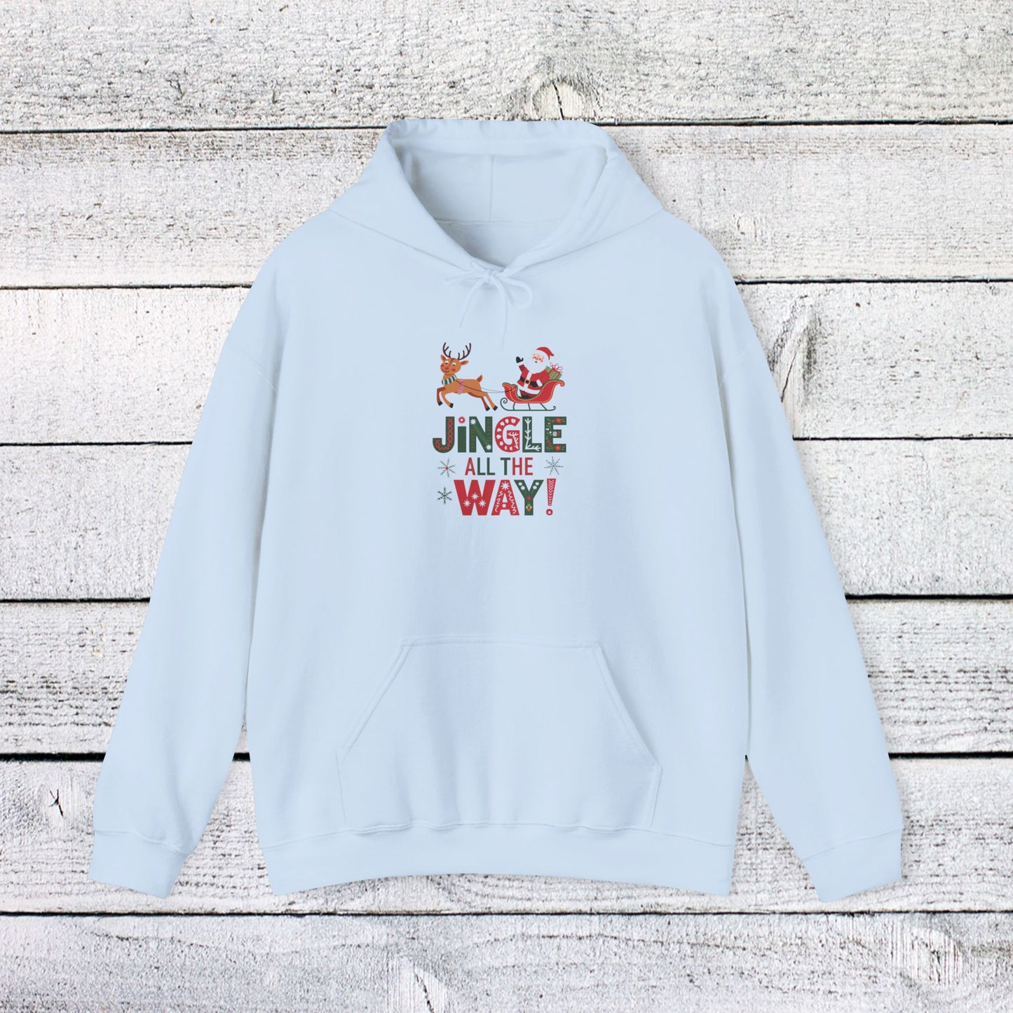 men's and women's christmas sweatshirt. jingle all the way. unisex christmas sweatshirt.