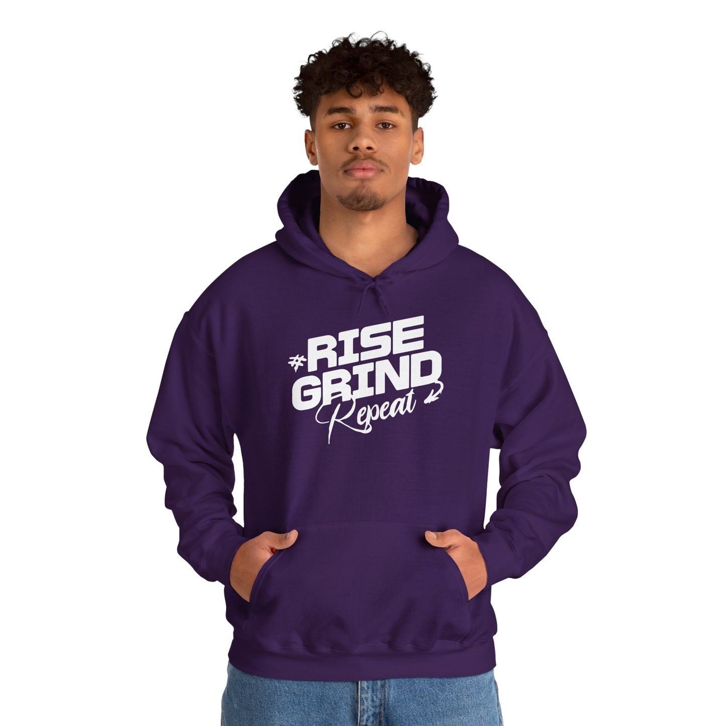 unisex heavy blend™ hooded sweatshirt - rise, grind, repeat - hustle daily motivation
