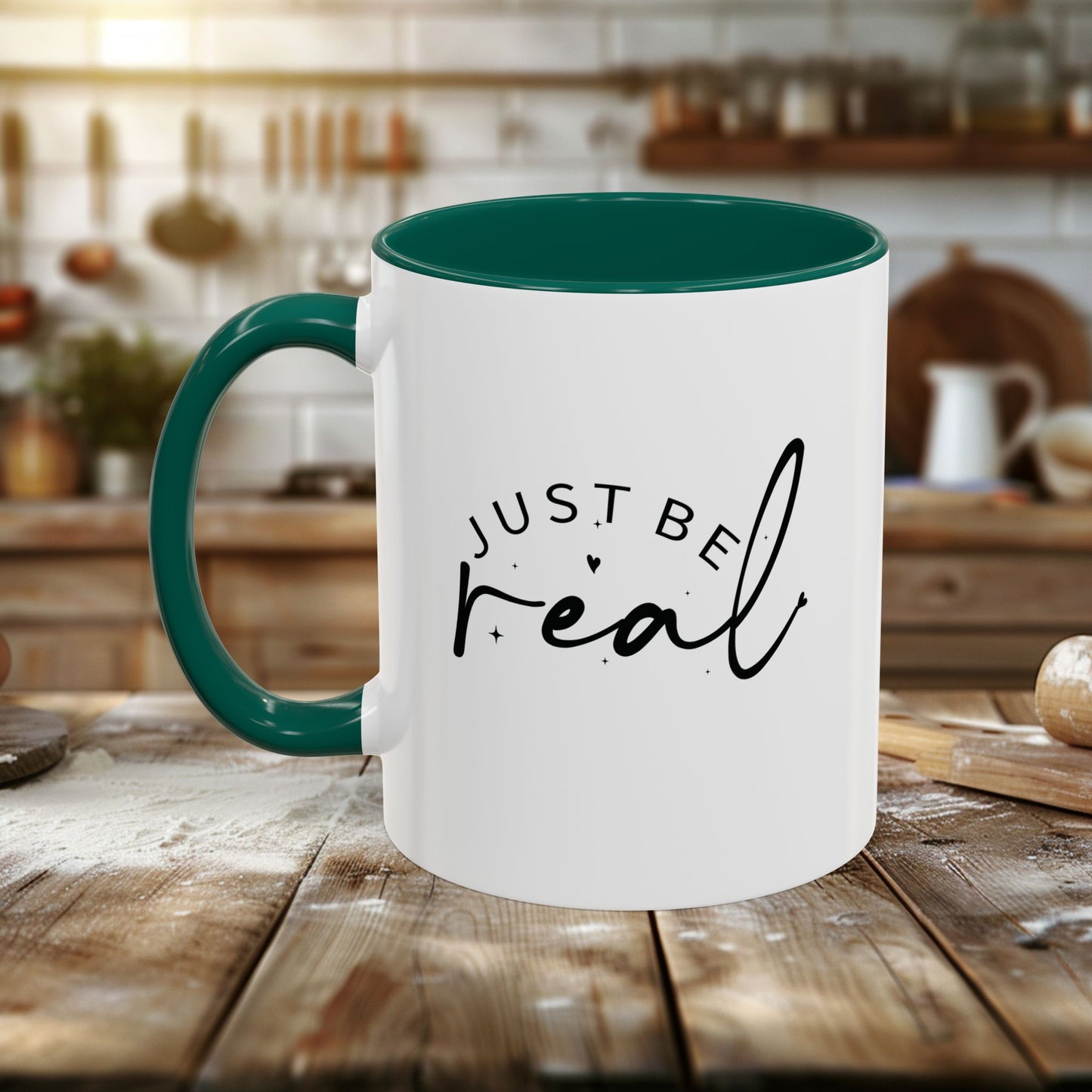 colorful mugs (11oz, 15oz) - just be real - authentic living quote
