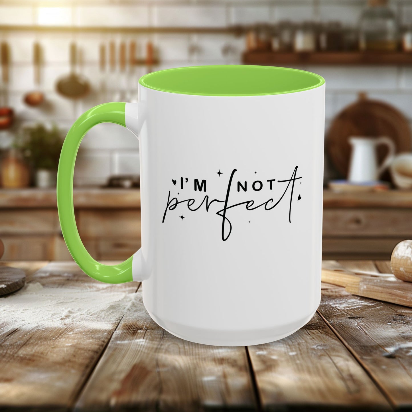 colorful mugs (11oz, 15oz) - i’m not perfect - self-acceptance quote