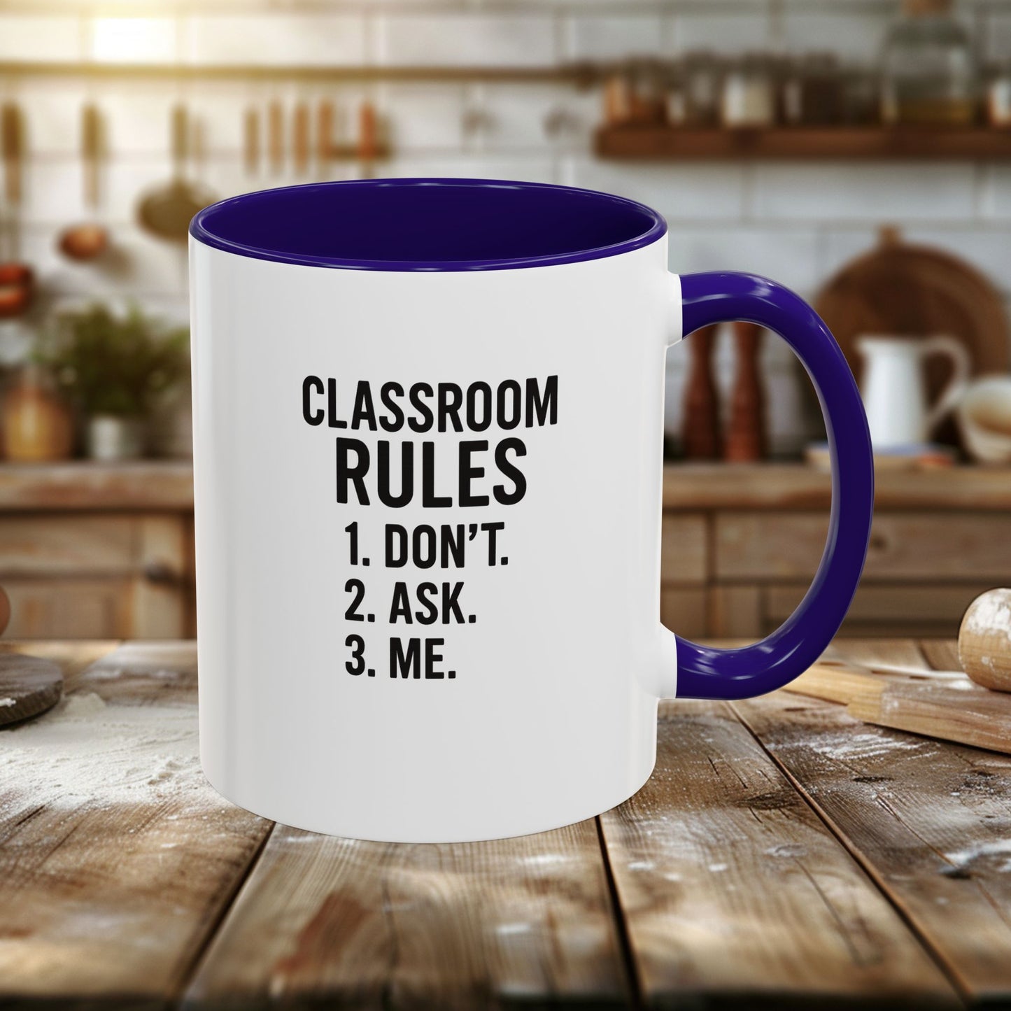 colorful classroom rules mug - perfect for teachers and students. teachers with attitude.