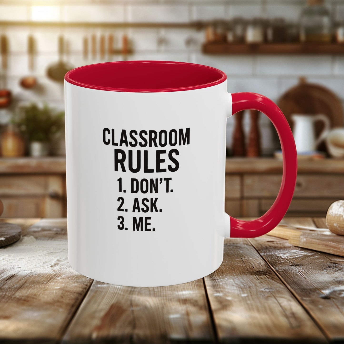 colorful classroom rules mug - perfect for teachers and students. teachers with attitude.