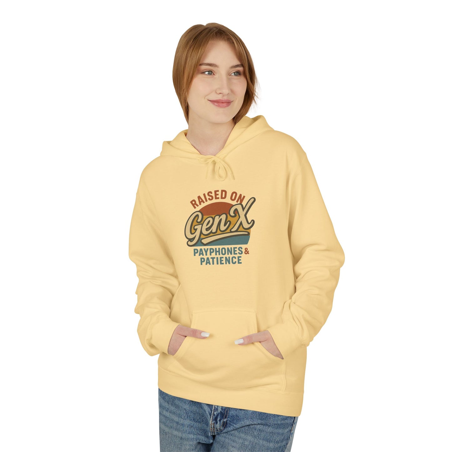 unisex softstyle hoodie - raised on gen x design