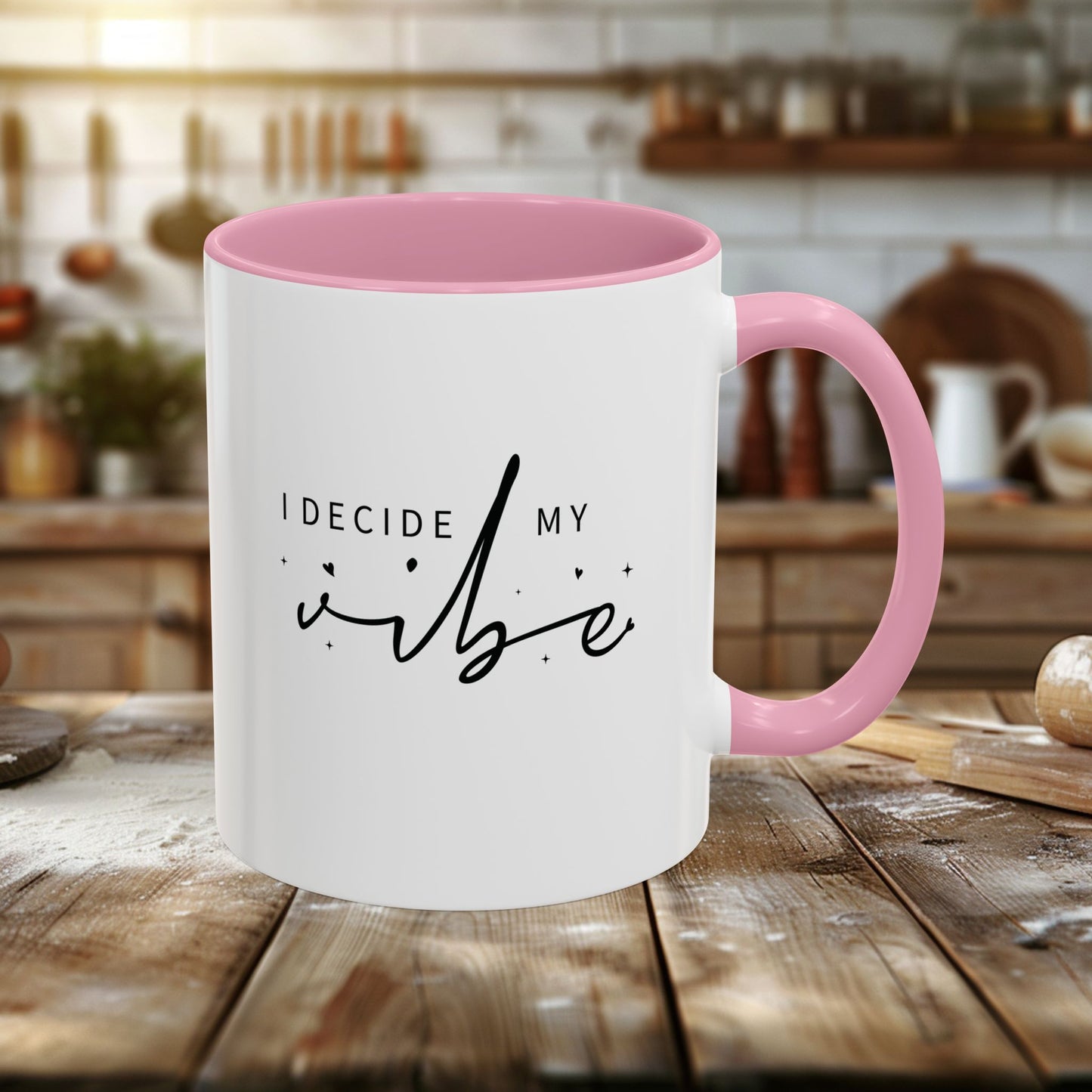 colorful mugs (11oz, 15oz) - i decide my vibe - confidence & control quote