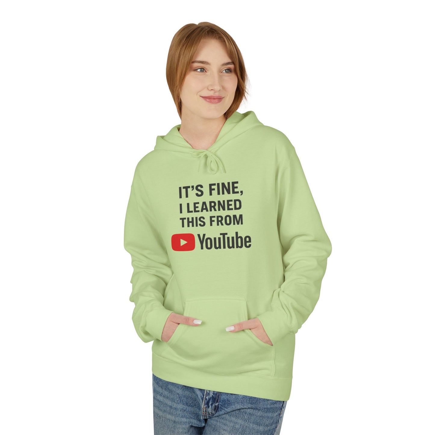 unisex softstyle hoodie - 'i learned this from youtube'