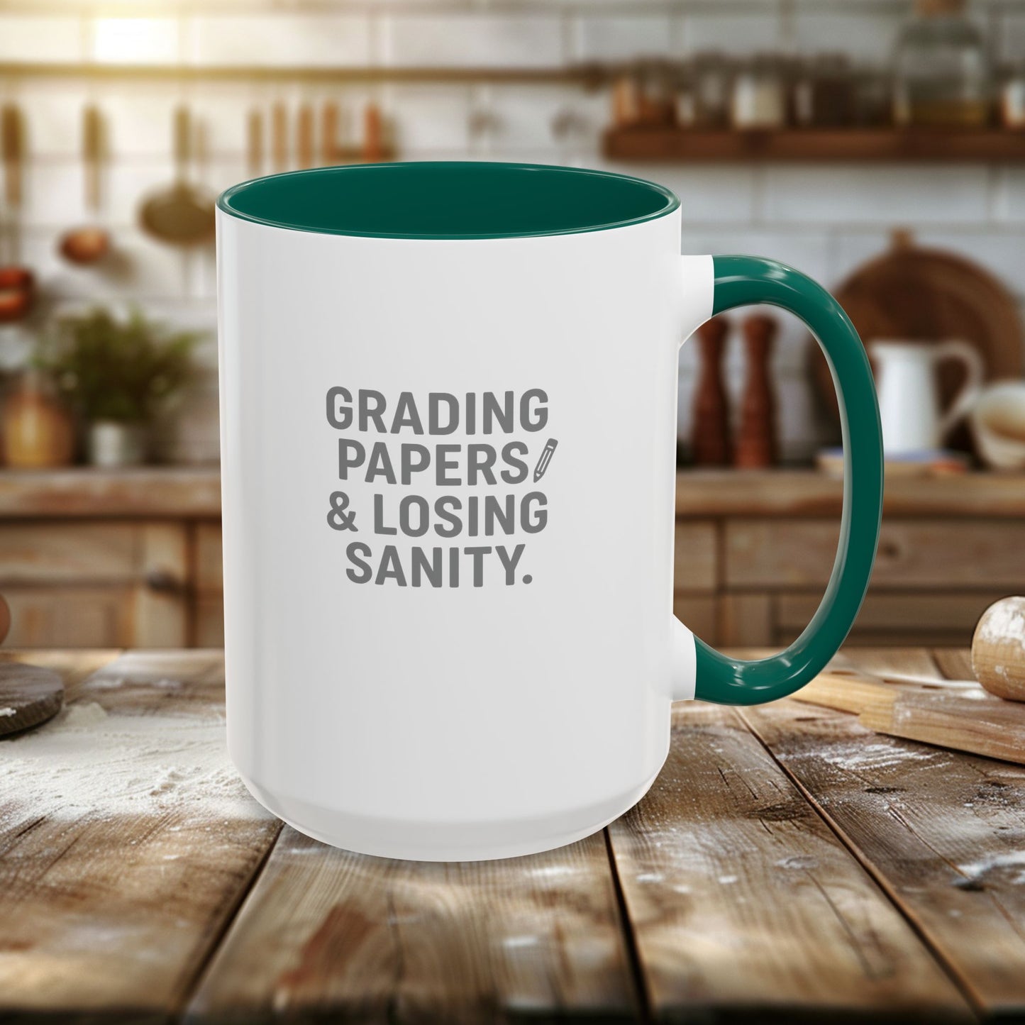 colorful grading papers & losing sanity mug – perfect gift for teachers. teachers with attitude.