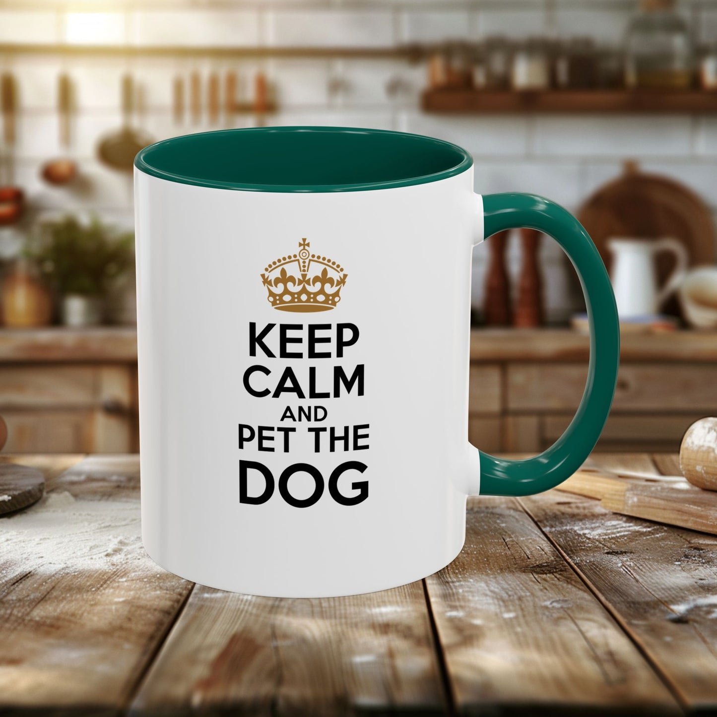 colorful mugs (11oz, 15oz) - keep calm and pet the dog | funny dog lover gift | cute pet quote design