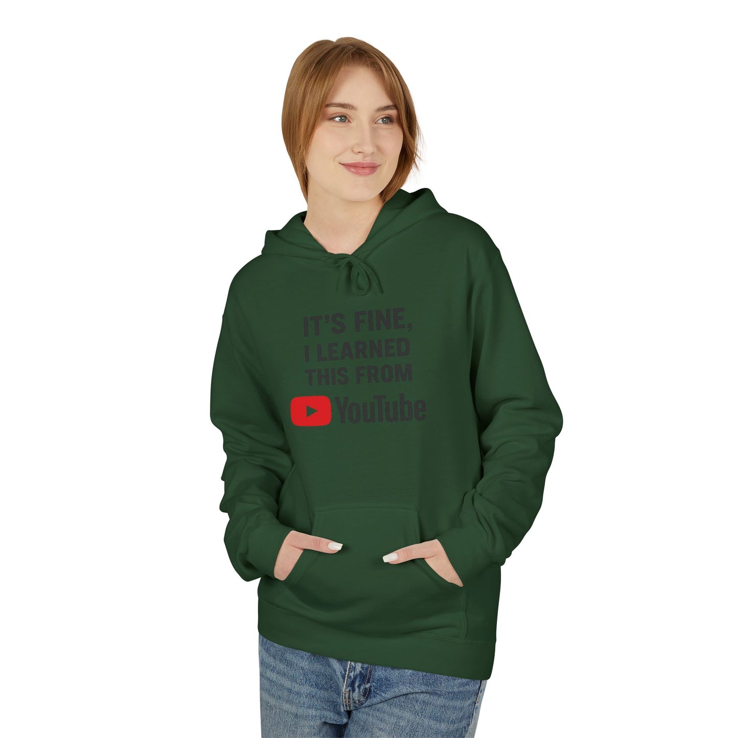 unisex softstyle hoodie - 'i learned this from youtube'