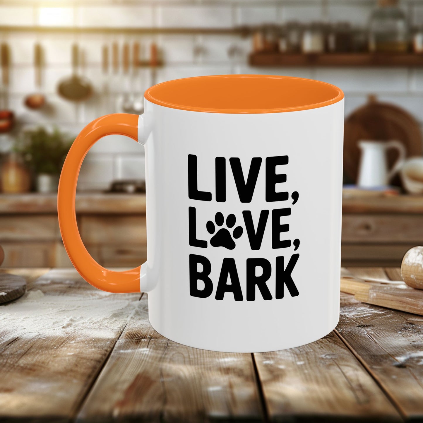 colorful mugs (11oz, 15oz) - live love bark | funny dog lover gift | cute pet quote design