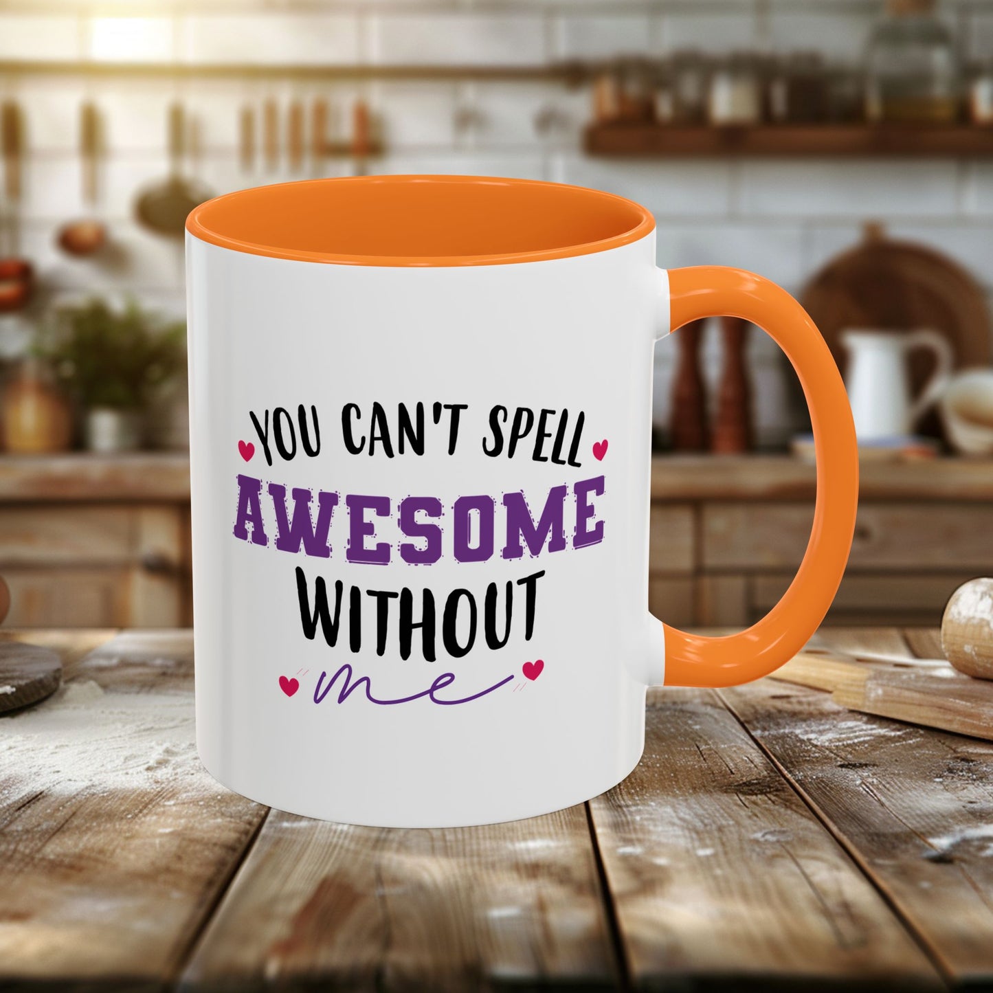 colorful mugs (11oz, 15oz) - you can’t spell awesome without me - funny confidence quote