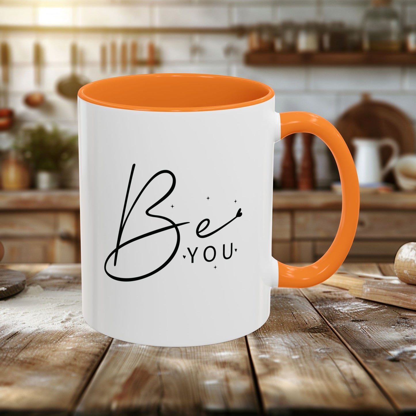 colorful mugs (11oz, 15oz) - be you - simple and powerful self-love quote