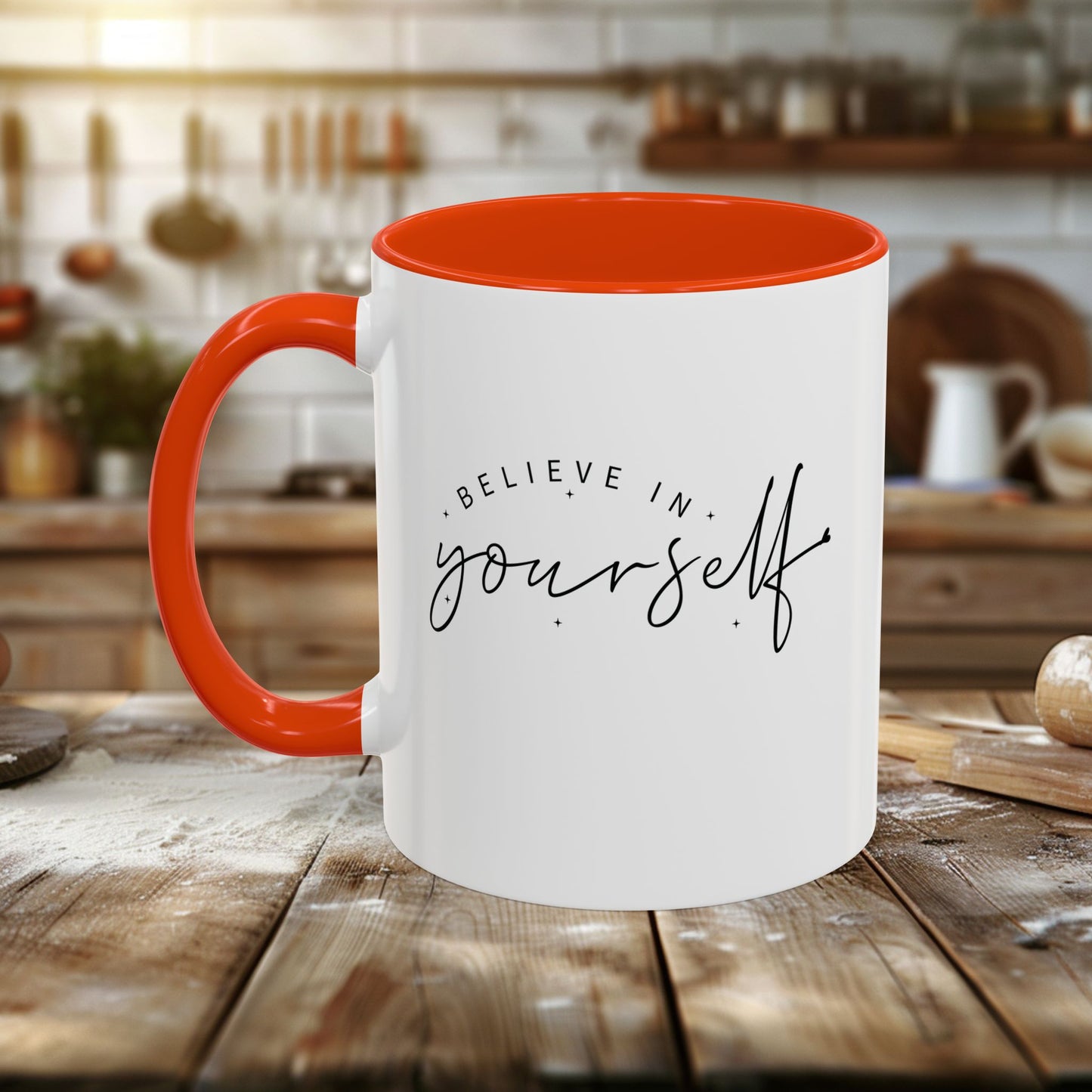 colorful mugs (11oz, 15oz) - believe in yourself - classic self-esteem booster