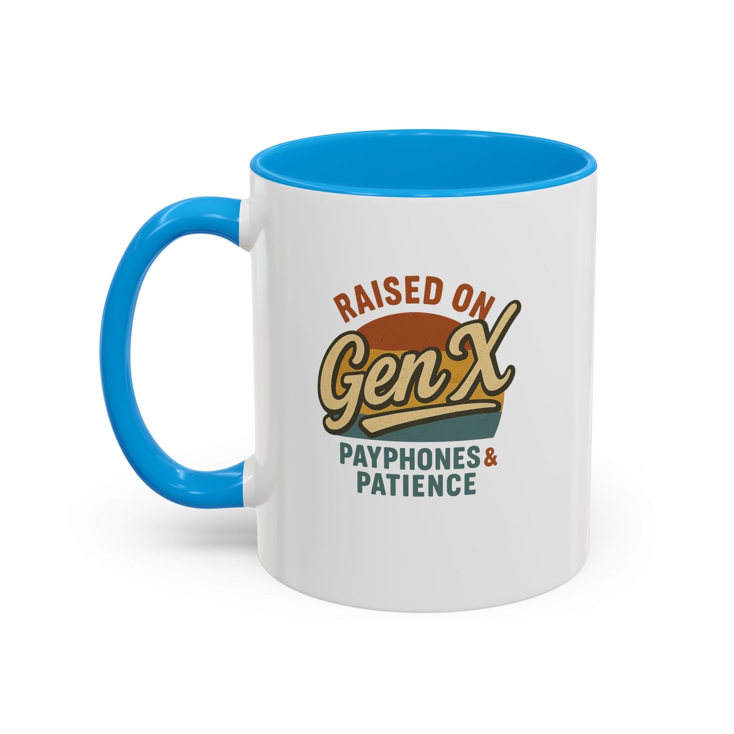 colorful 'raised on gen x' mug - perfect gift for nostalgic coffee lovers