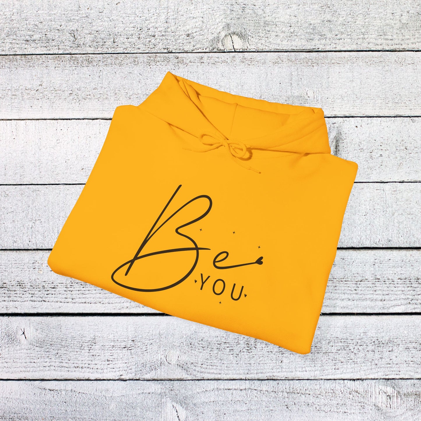 unisex heavy blend™ hooded sweatshirt - be you - simple and powerful self-love quote