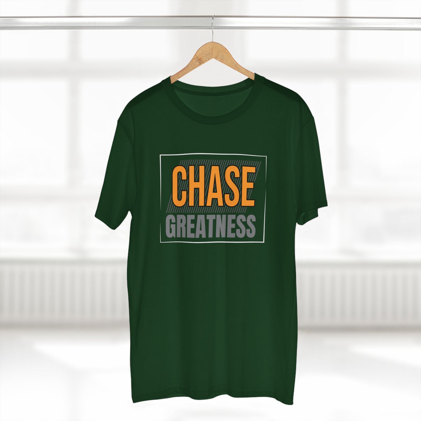 adult staple tee - chase greatness - bold motivation quote