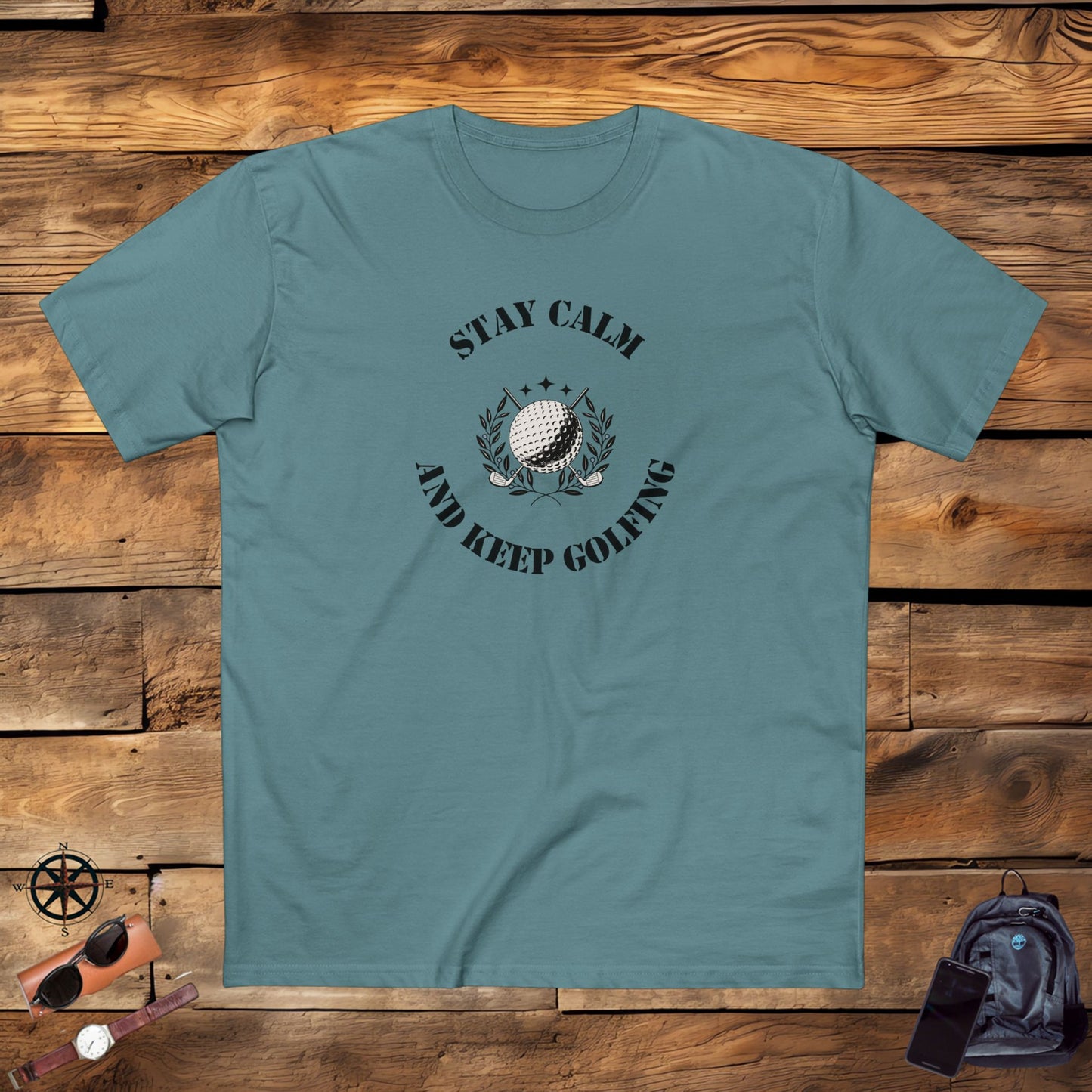 men's t-shirt - stay calm & keep golfing