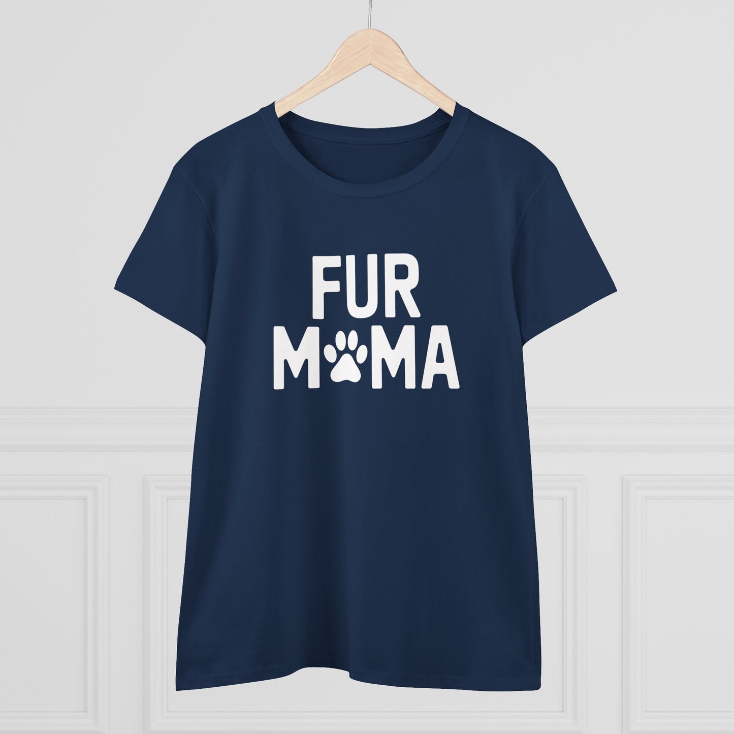 women's midweight cotton tee - fur muma | funny dog lover gift | cute pet quote design
