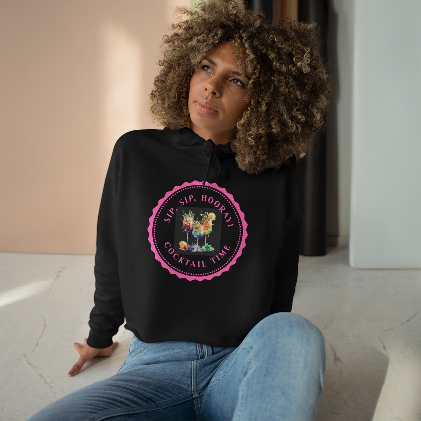 women's hoodie - sip, sip, hooray!