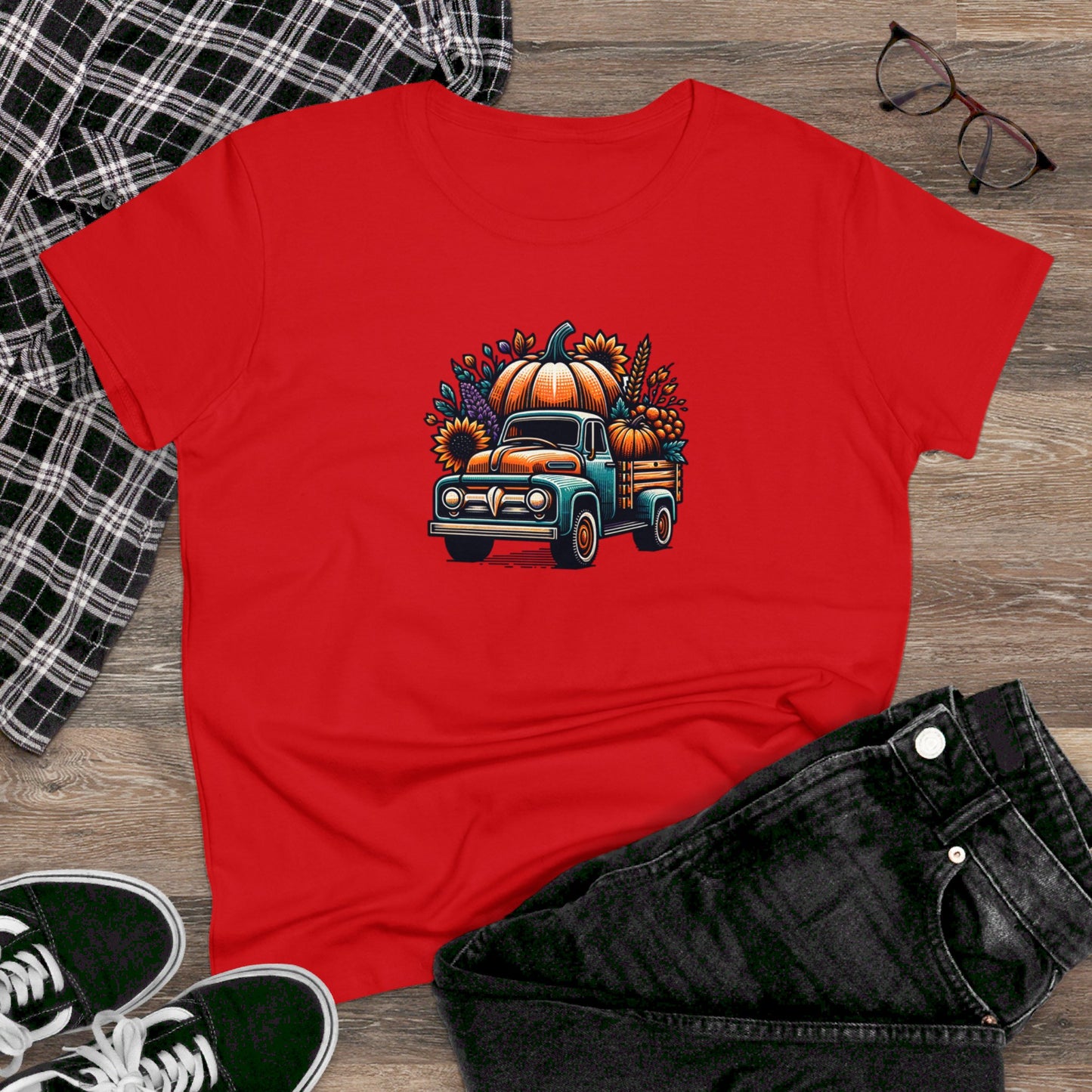 womens t-shirt - pumpkin truck!