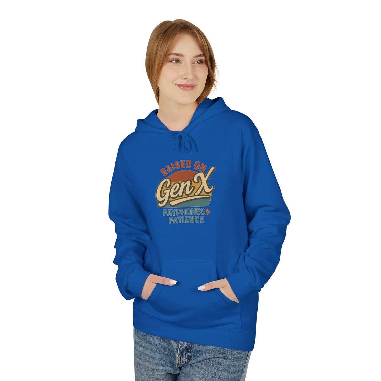 unisex softstyle hoodie - raised on gen x design