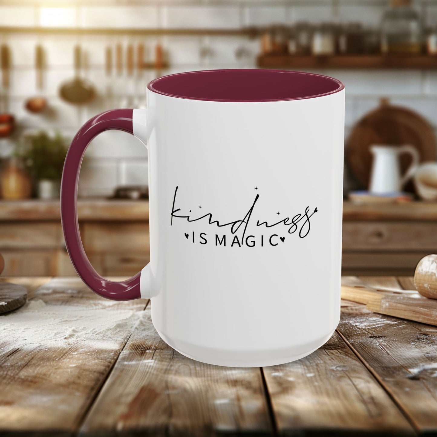 copy of colorful mugs (11oz, 15oz) - kindness is magic - whimsical positive quote
