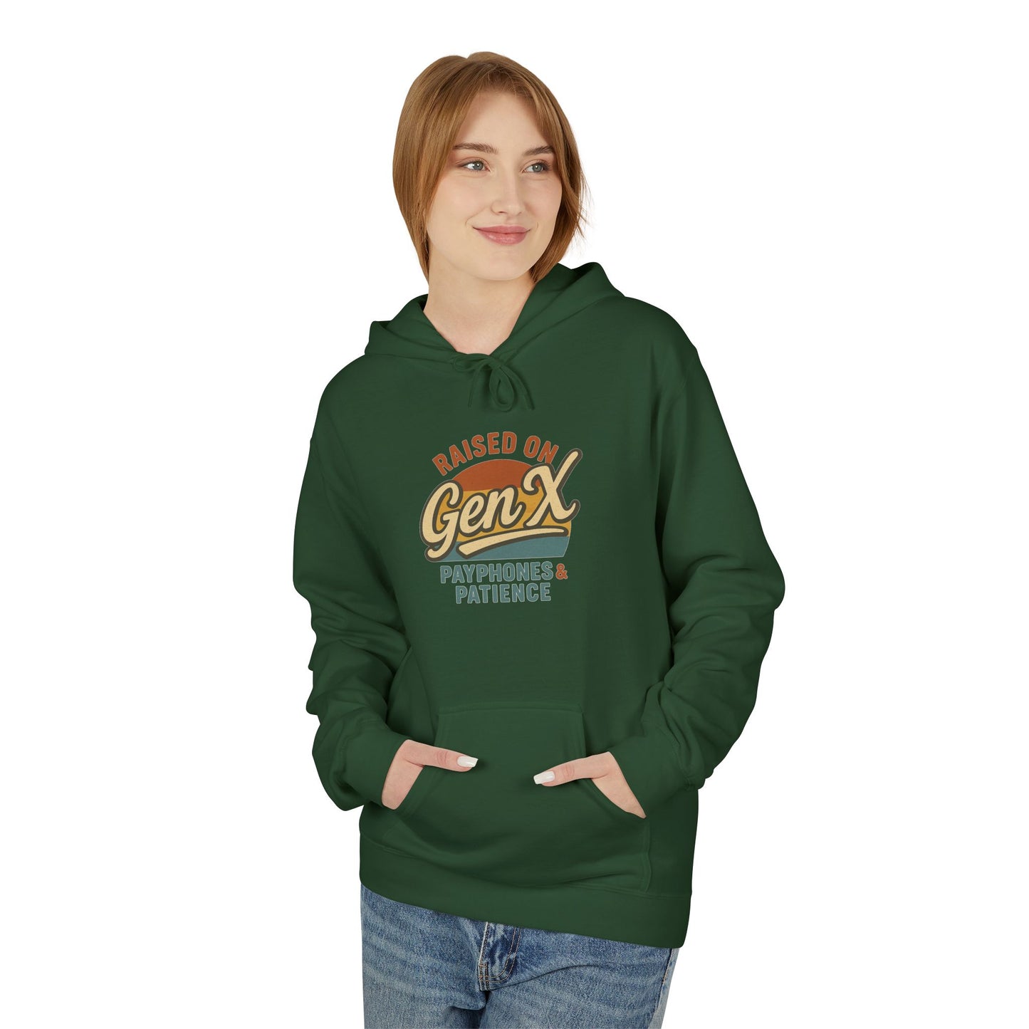 unisex softstyle hoodie - raised on gen x design