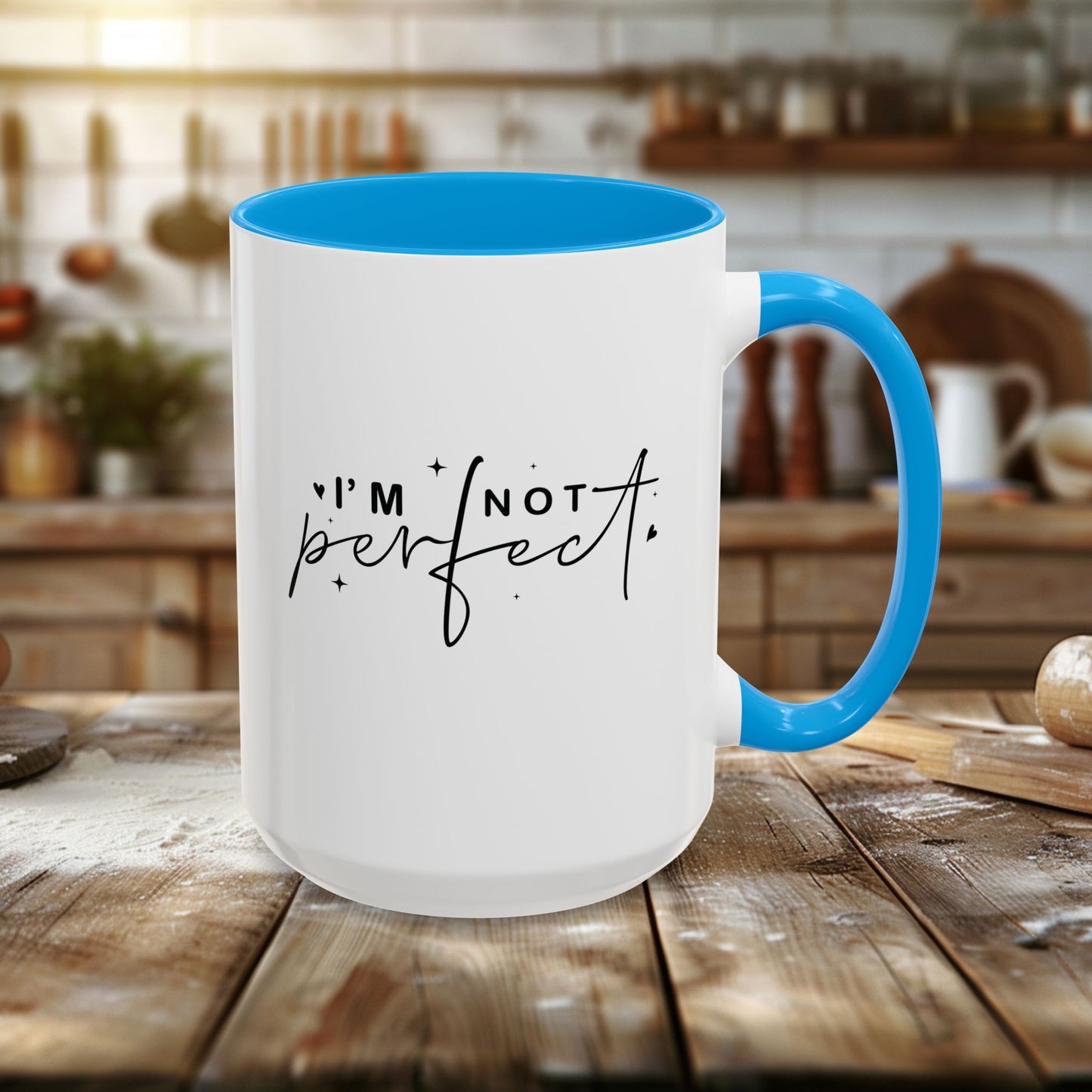 colorful mugs (11oz, 15oz) - i’m not perfect - self-acceptance quote