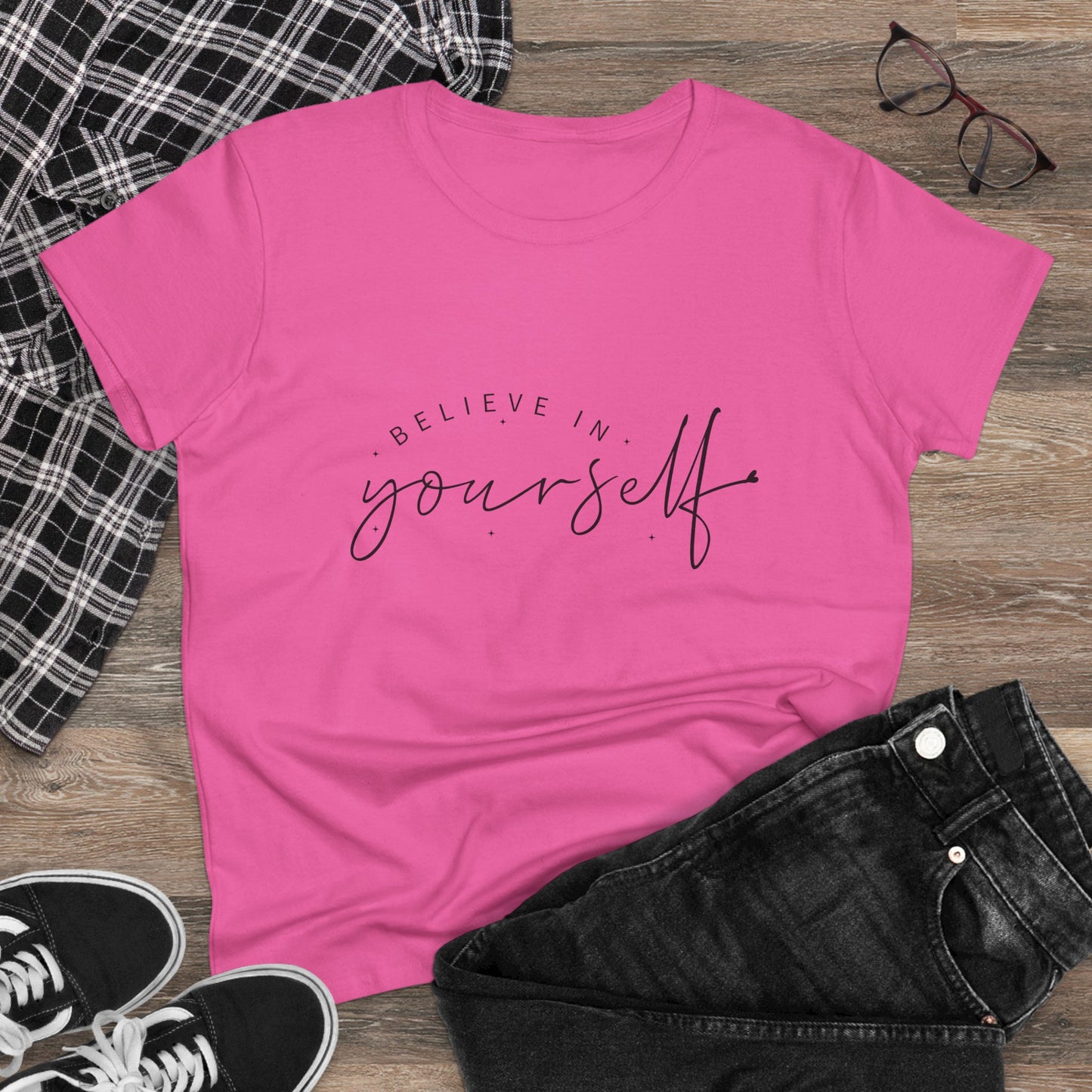 women's cotton tee: believe in yourself design