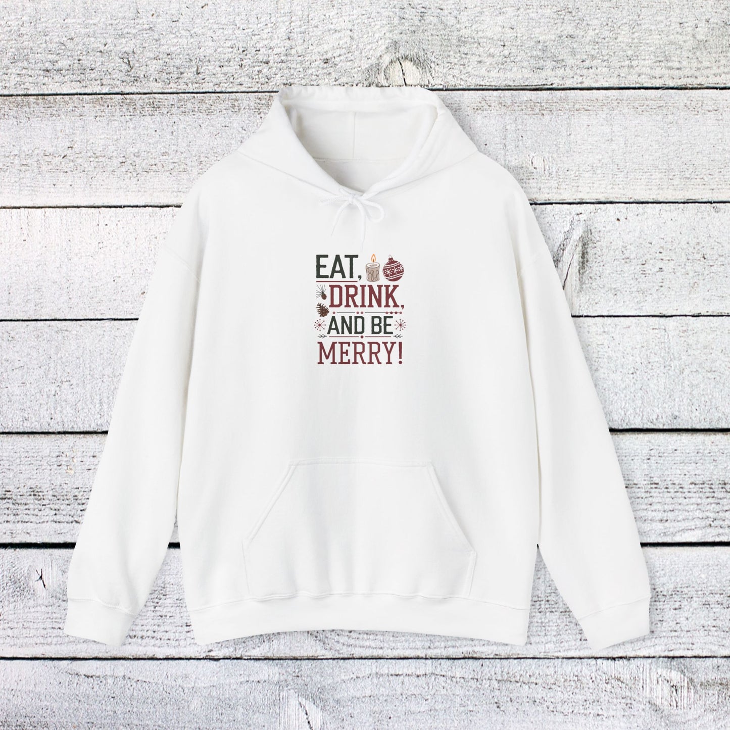 men's and women's christmas sweatshirt. eat, drink, be merry. unisex christmas sweatshirt.