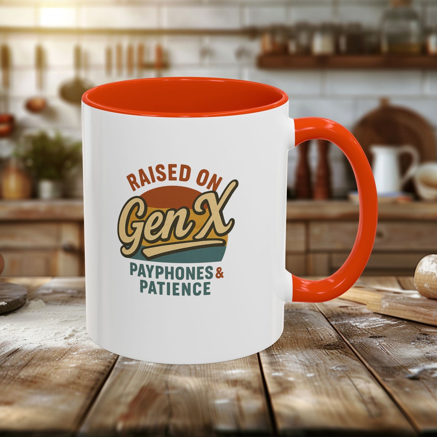 colorful 'raised on gen x' mug - perfect gift for nostalgic coffee lovers