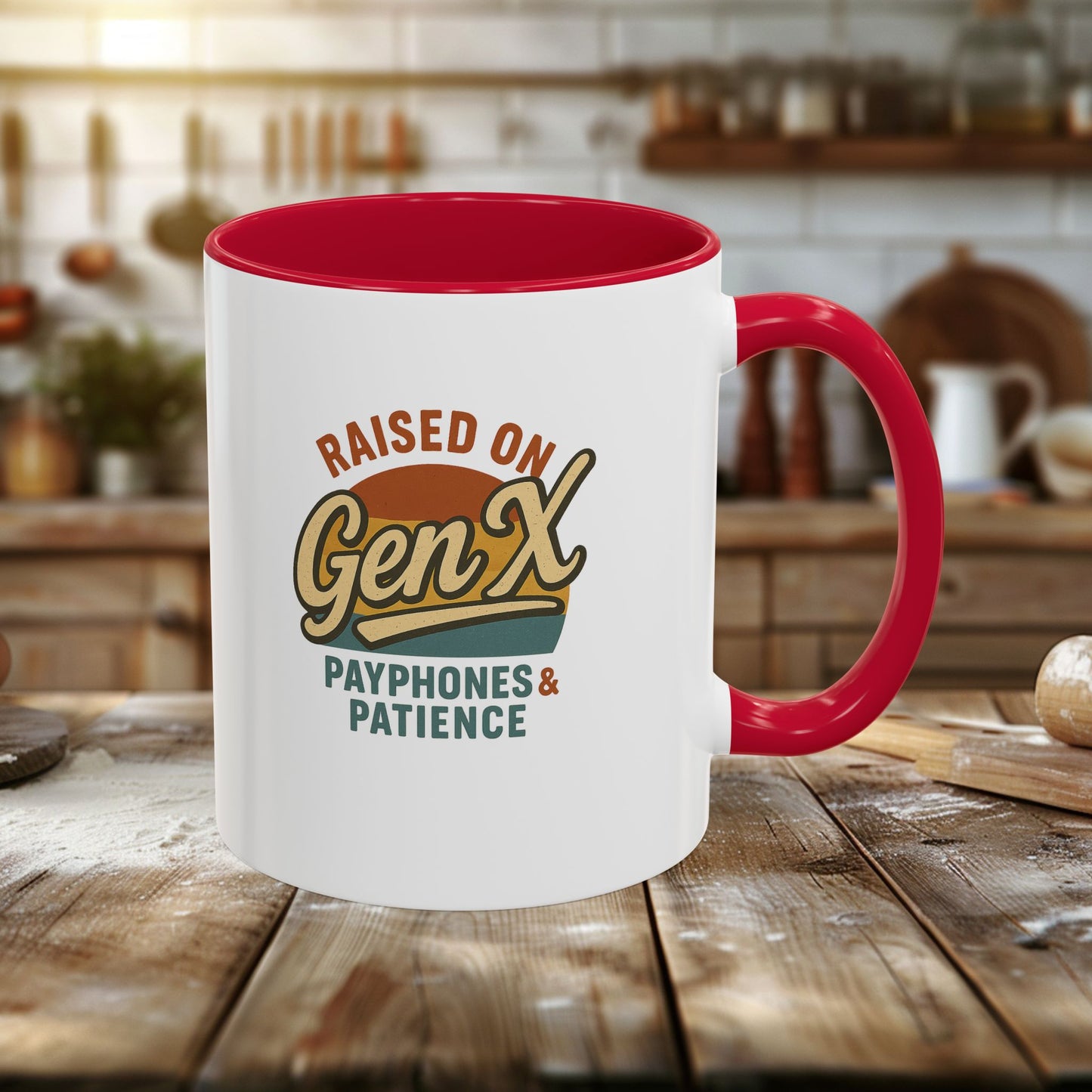 colorful 'raised on gen x' mug - perfect gift for nostalgic coffee lovers
