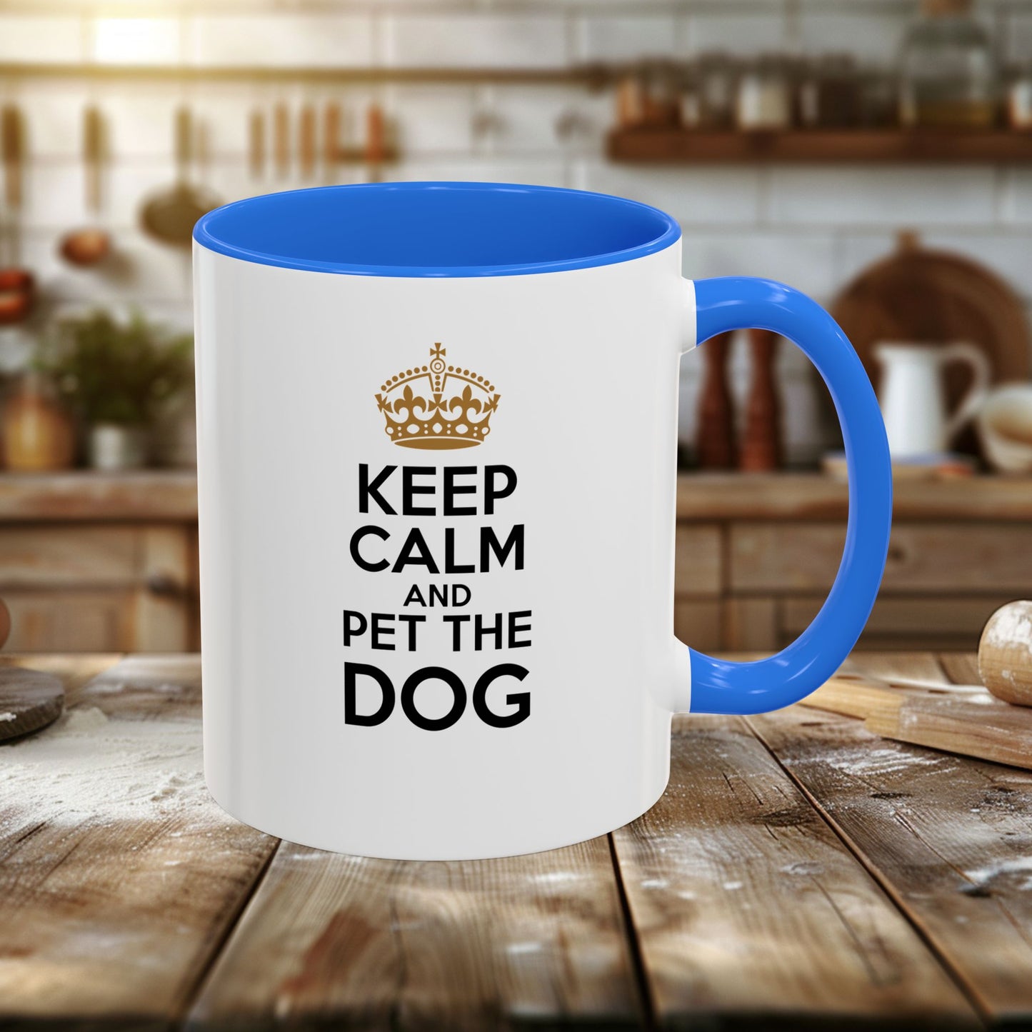 colorful mugs (11oz, 15oz) - keep calm and pet the dog | funny dog lover gift | cute pet quote design