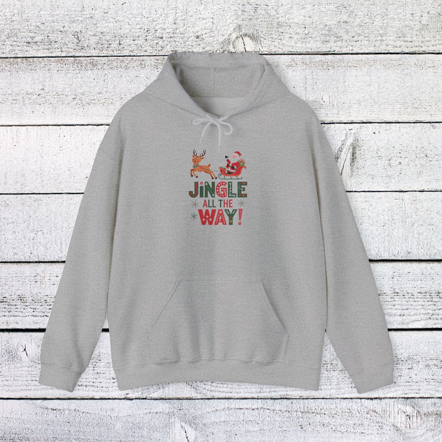 men's and women's christmas sweatshirt. jingle all the way. unisex christmas sweatshirt.
