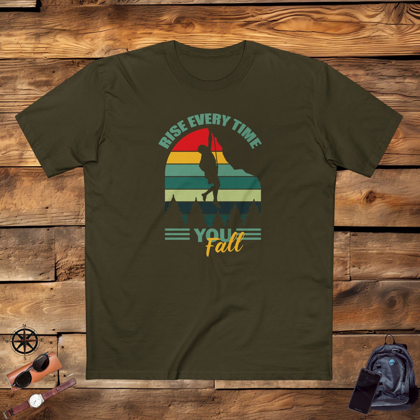 adult staple tee - rise every time you fall - resilience quote