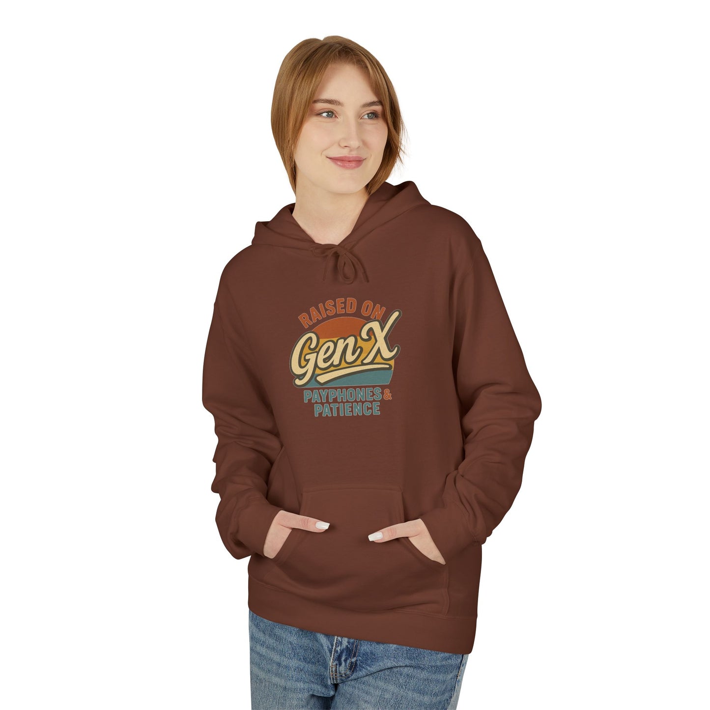 unisex softstyle hoodie - raised on gen x design