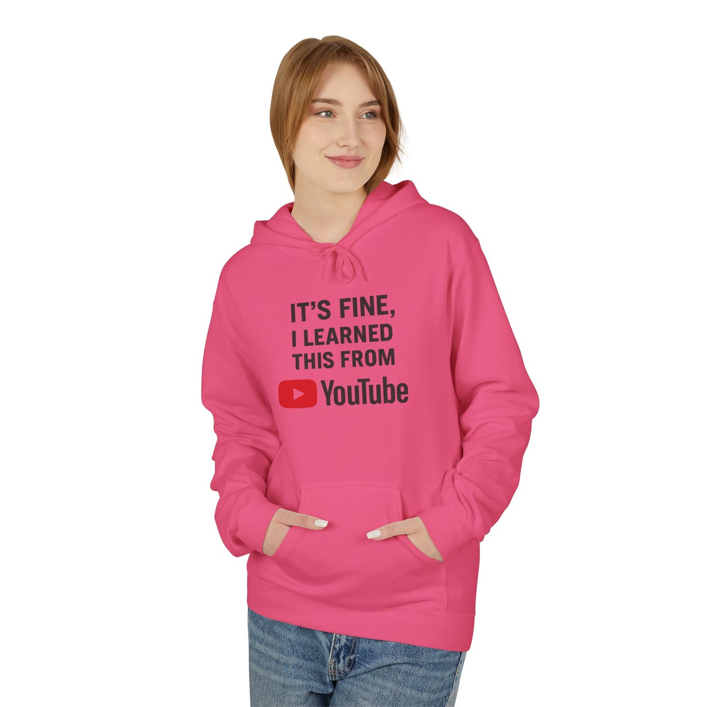 unisex softstyle hoodie - 'i learned this from youtube'