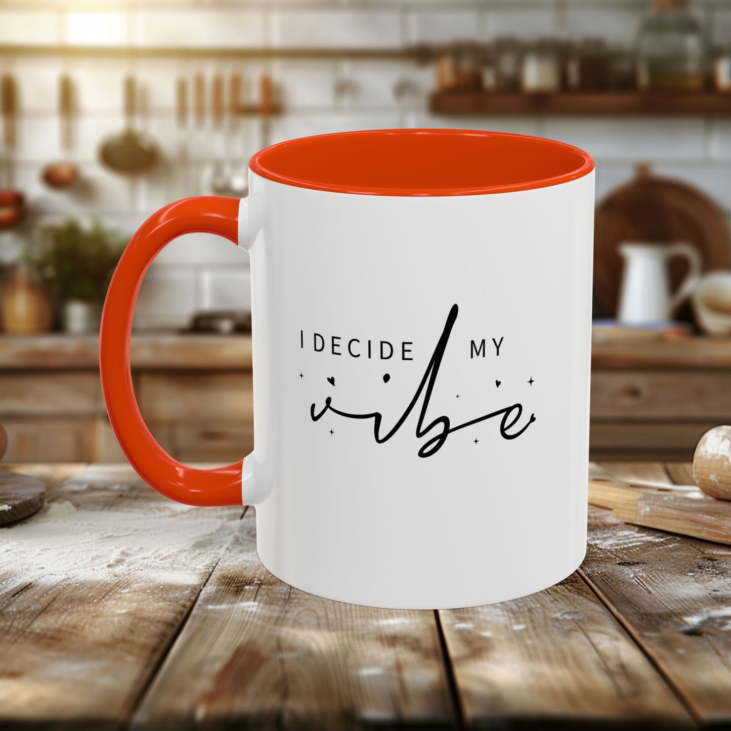 colorful mugs (11oz, 15oz) - i decide my vibe - confidence & control quote