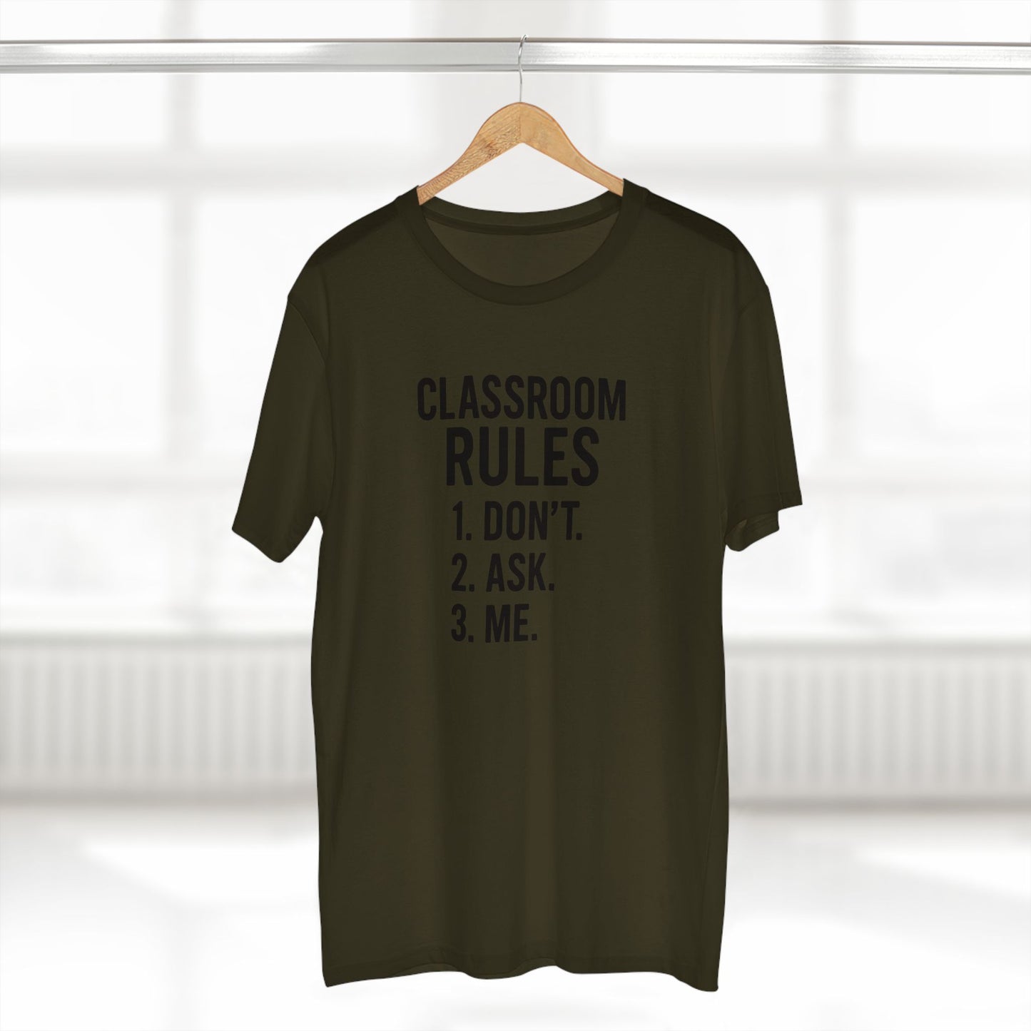 stylish men's stable tee - classroom rules design. teachers with attitude.