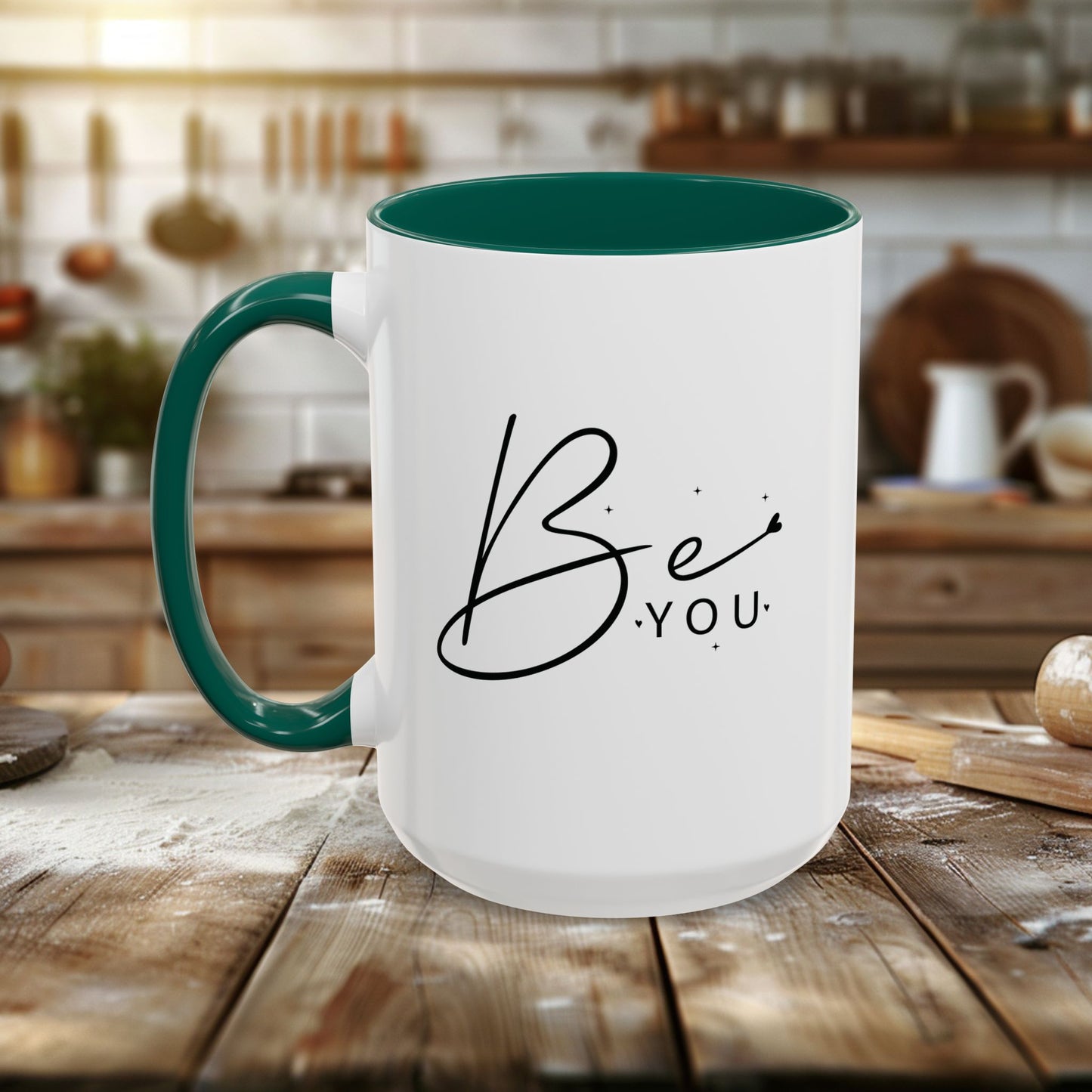 colorful mugs (11oz, 15oz) - be you - simple and powerful self-love quote