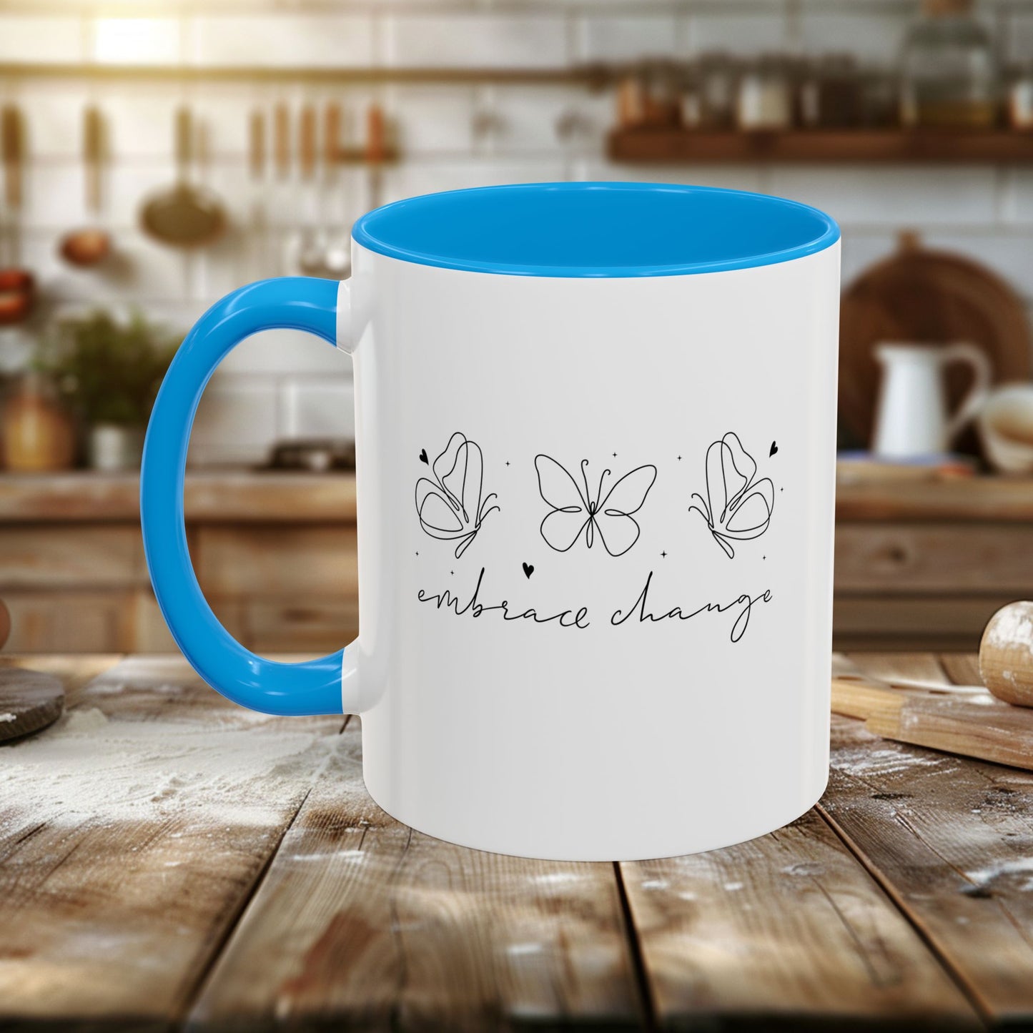 colorful mugs (11oz, 15oz) - embrace change - growth mindset quote