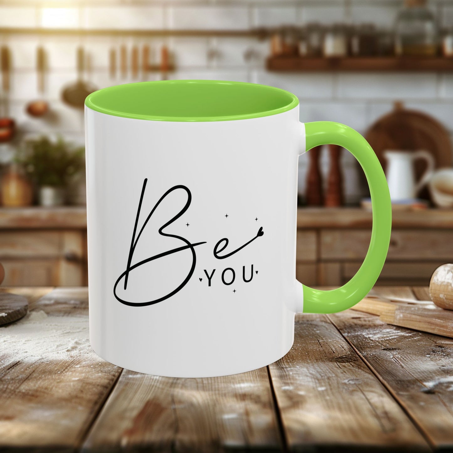 colorful mugs (11oz, 15oz) - be you - simple and powerful self-love quote