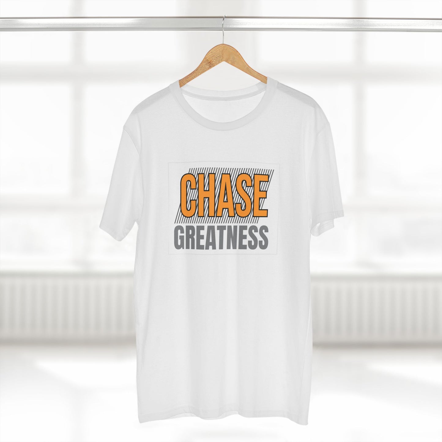 adult staple tee - chase greatness - bold motivation quote