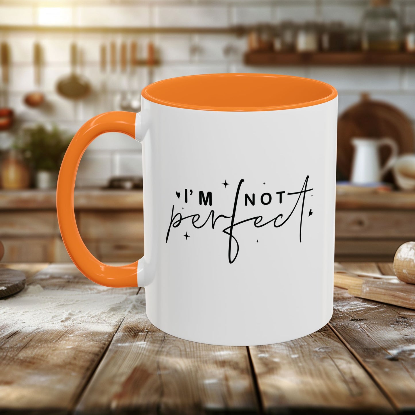 colorful mugs (11oz, 15oz) - i’m not perfect - self-acceptance quote