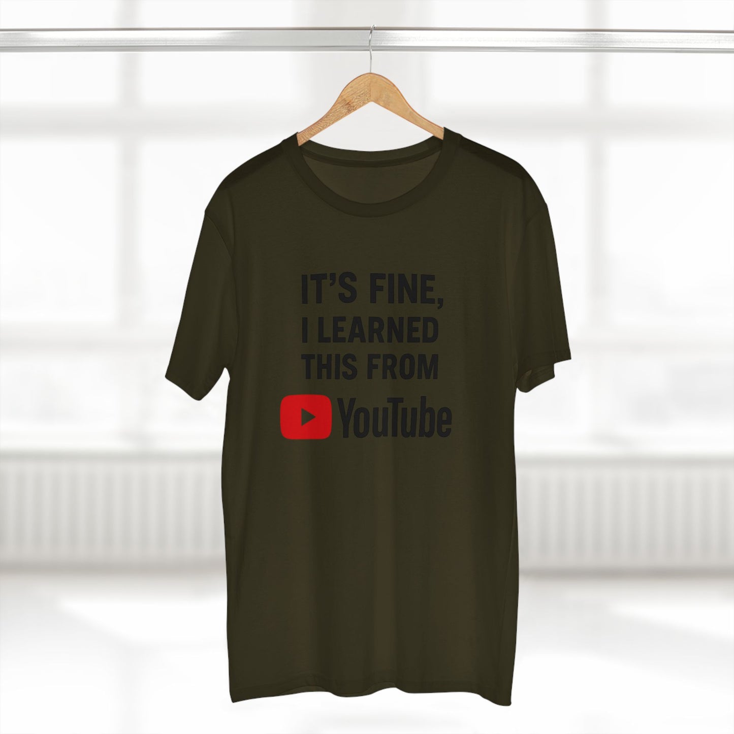 men's stable tee: it's fine, i learned this from youtube
