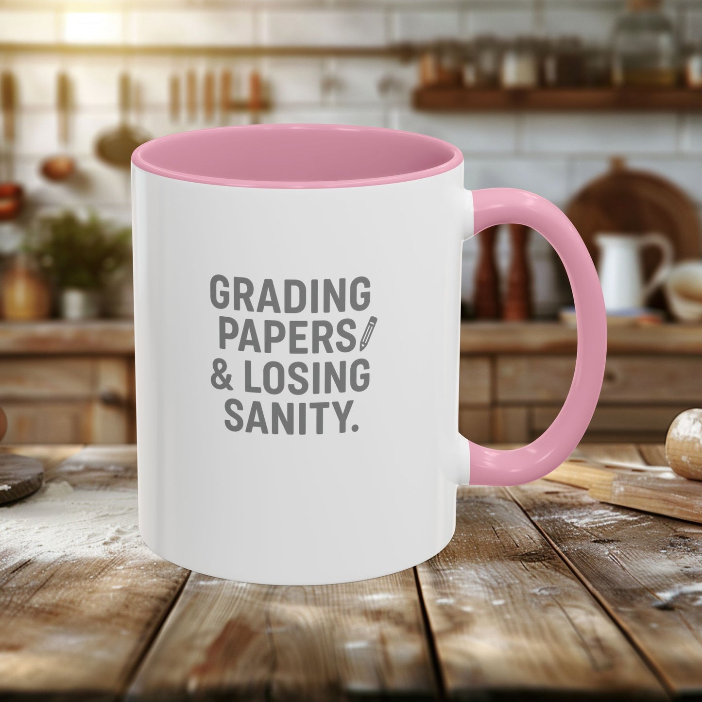 colorful grading papers & losing sanity mug – perfect gift for teachers. teachers with attitude.