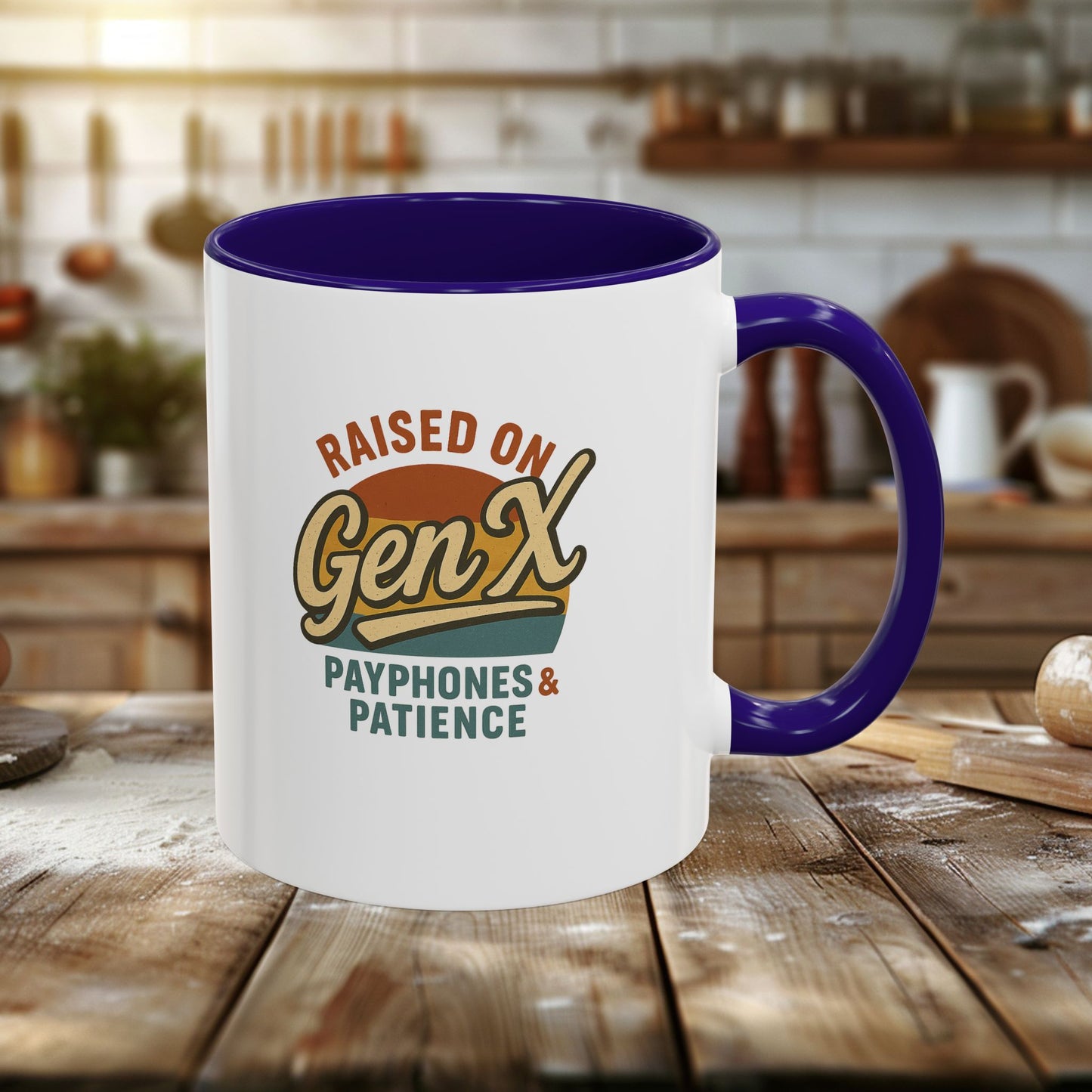colorful 'raised on gen x' mug - perfect gift for nostalgic coffee lovers