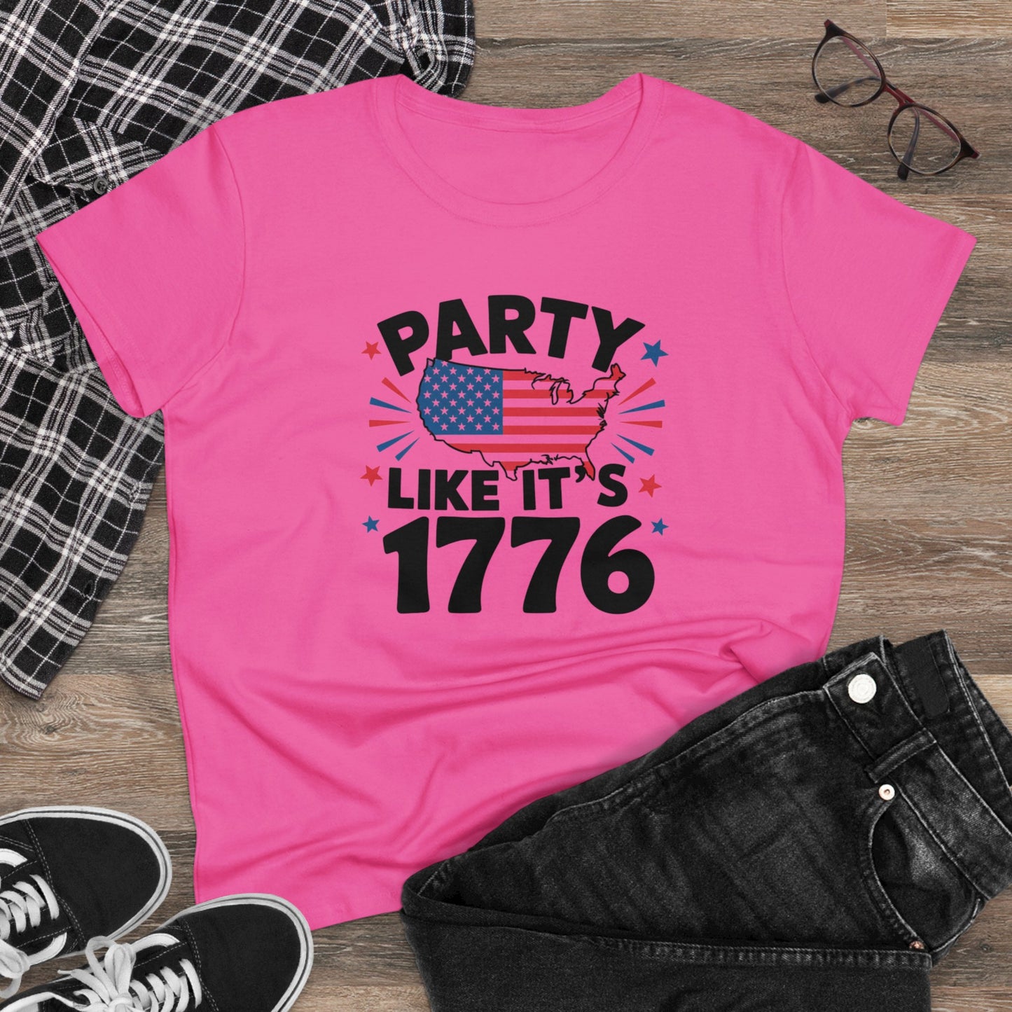 women's t-shirt, women's tee, funny gift, party like its 1776!