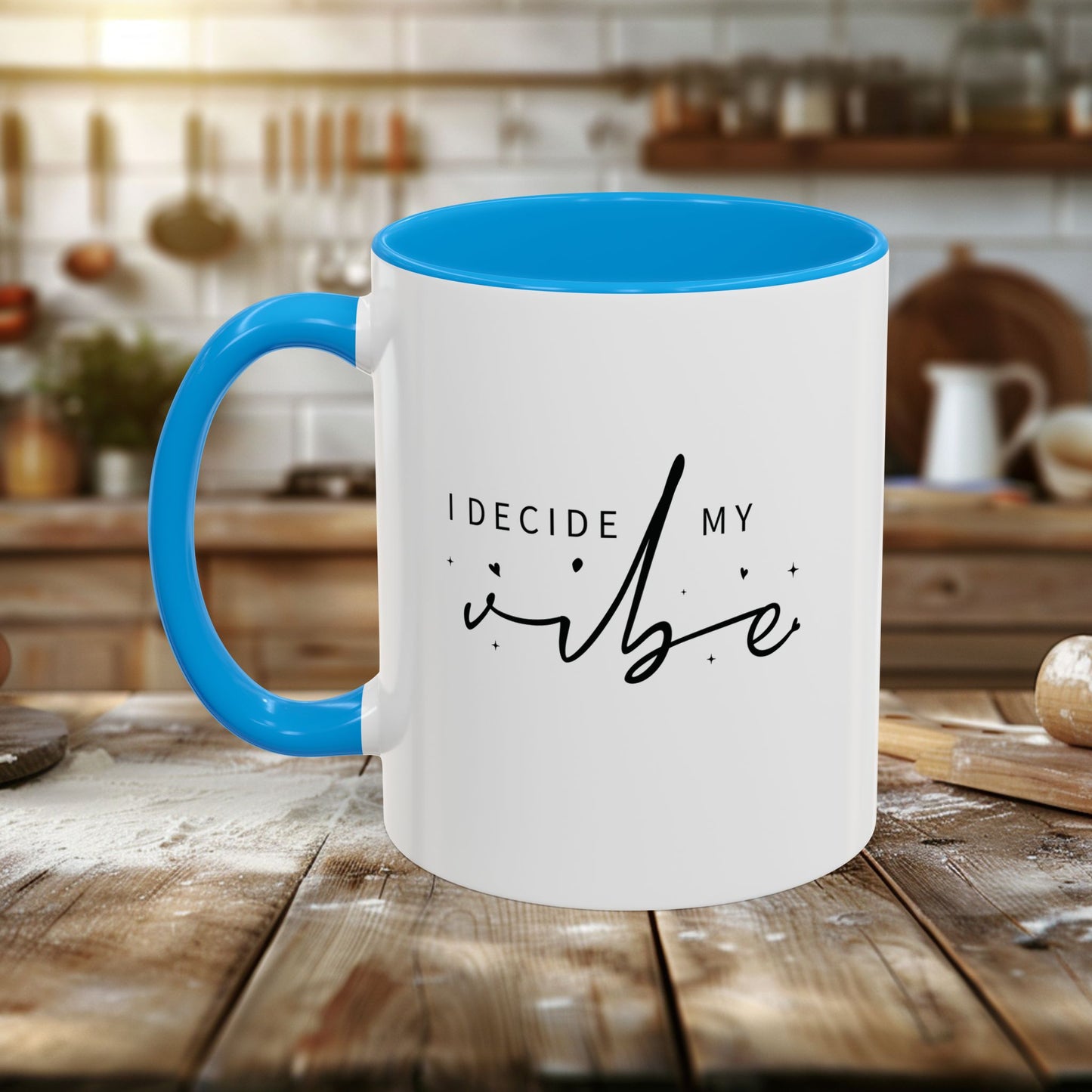 colorful mugs (11oz, 15oz) - i decide my vibe - confidence & control quote