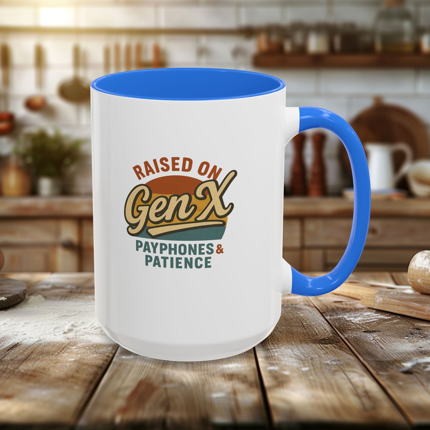 colorful 'raised on gen x' mug - perfect gift for nostalgic coffee lovers