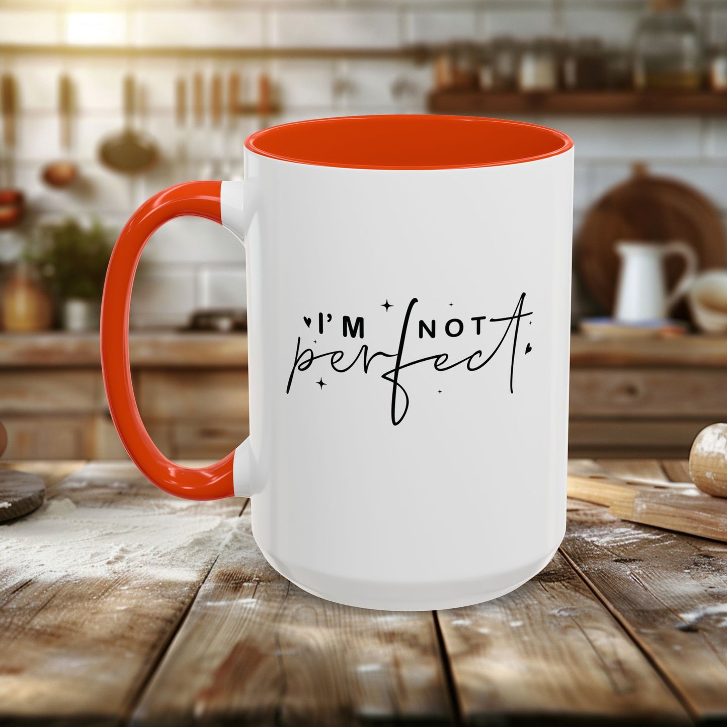 colorful mugs (11oz, 15oz) - i’m not perfect - self-acceptance quote